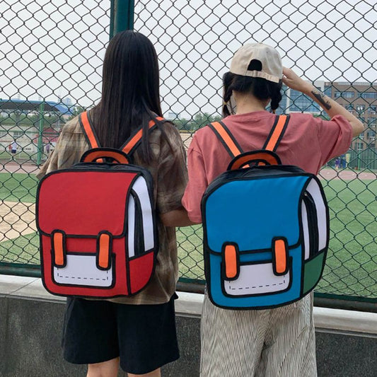 Cloutly™ 2D Cartoon Schulrucksack